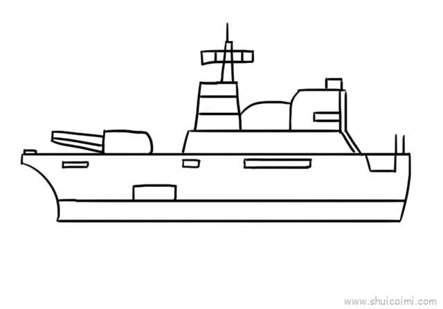 军舰儿童画怎么画 军舰简笔画图片大全