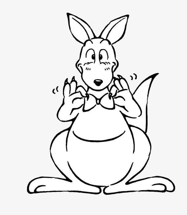 袋鼠的简笔画图片大全 袋鼠的简笔画图片大全彩色