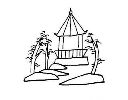 亭子简笔画 公园小亭子简笔画