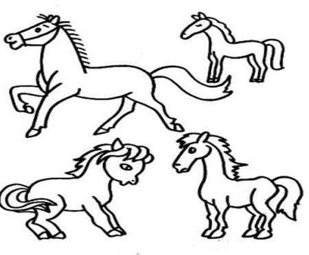 马简笔画图片 马简笔画彩色画