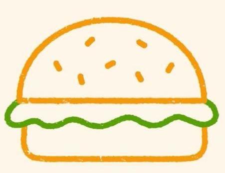 汉堡包简笔画 汉堡包简笔画图片彩色