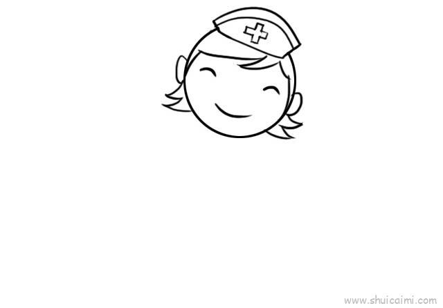 护士打针儿童画怎么画 护士打针简笔画图片