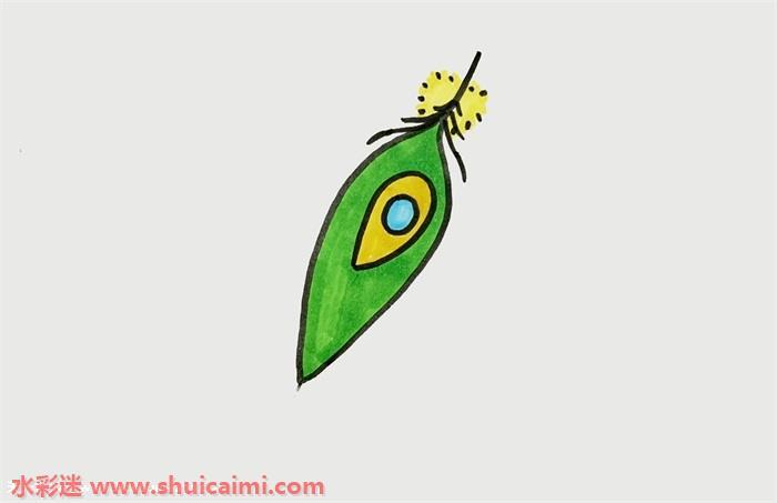 孔雀羽毛怎么画 孔雀羽毛简笔画步骤图