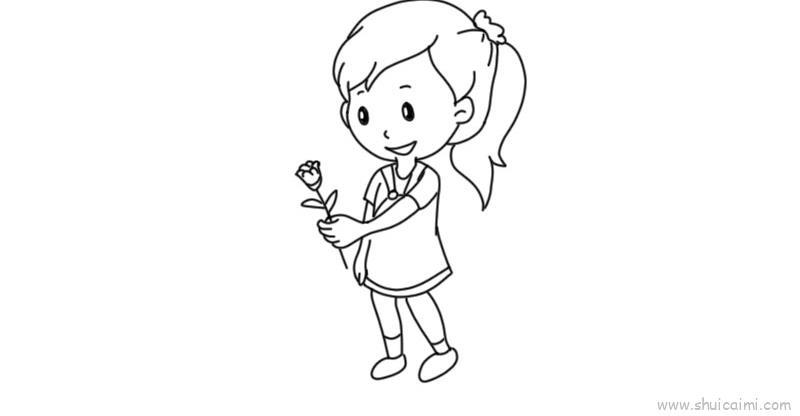 送花儿童画怎么画 送花简笔画好看