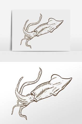 鱿鱼简笔画 铁板鱿鱼简笔画