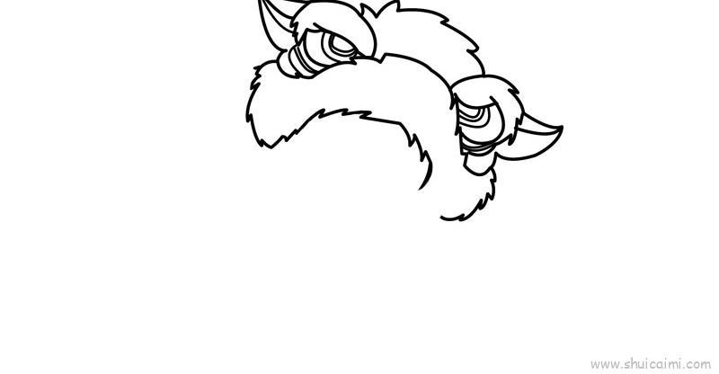 舞狮头儿童画怎么画 舞狮头简笔画教程