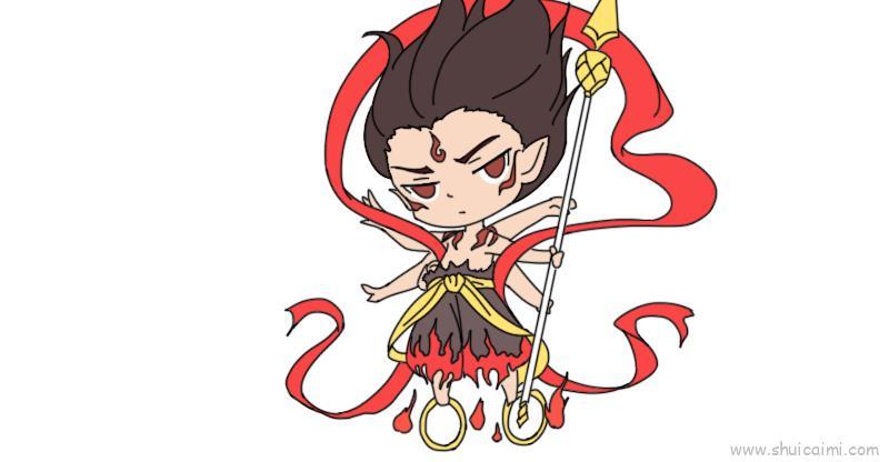 哪吒变身后儿童画怎么画 哪吒变身后简笔画图片大全