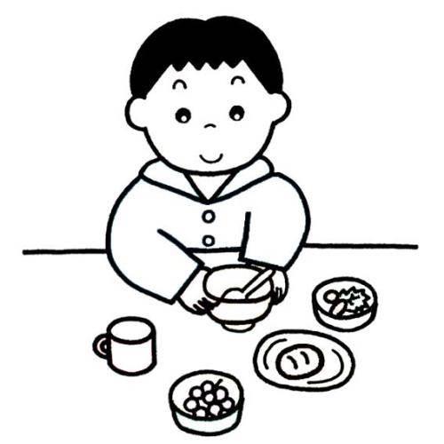 吃饭简笔画 吃饭简笔画女孩