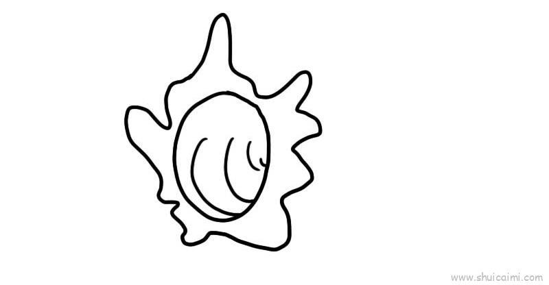 海螺儿童画怎么画 海螺简笔画简单