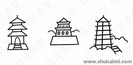 宝塔简笔画作品欣赏