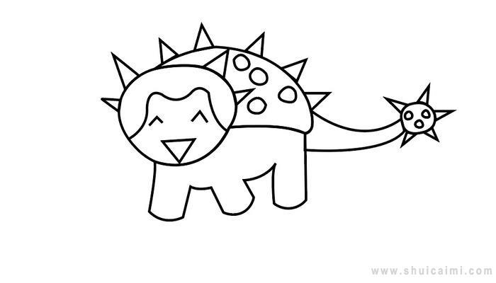 甲龙简笔画怎么画 甲龙简笔画顺序