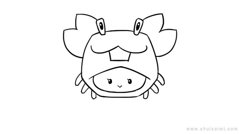 十二星座q版萌图巨蟹座简笔画怎么画 十二星座q版萌图巨蟹座简笔画画法