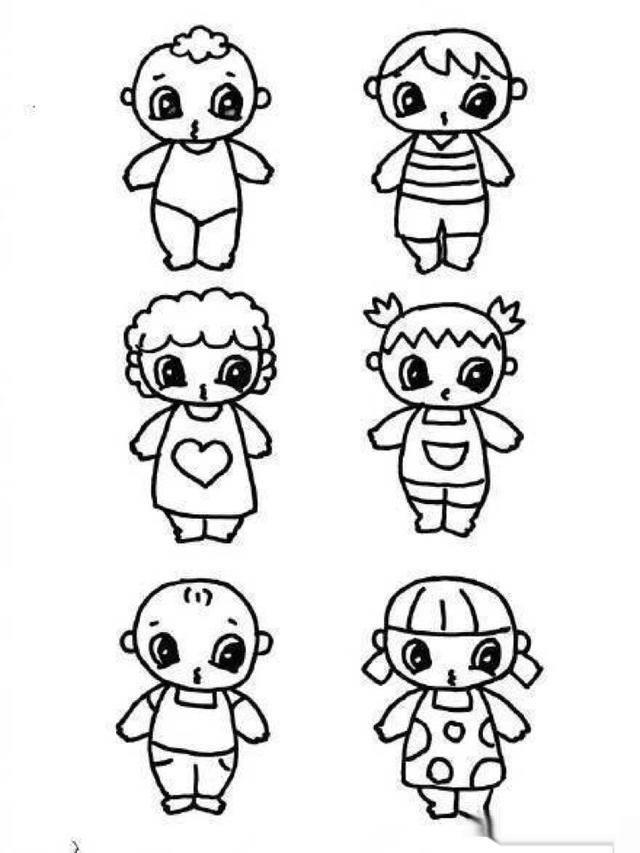娃娃简笔画 娃娃简笔画女生