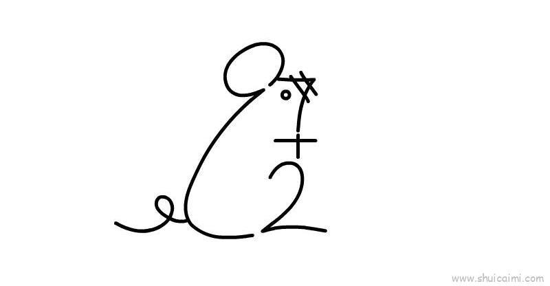 用7+2画老鼠儿童画怎么画 用7+2画老鼠简笔画好看