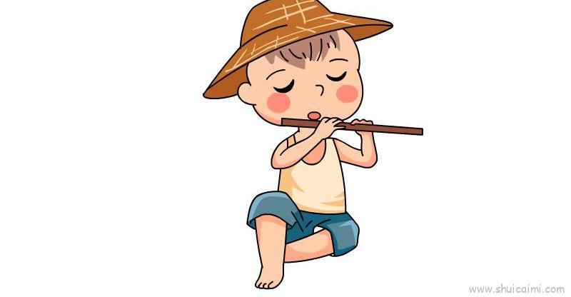 牧童儿童画怎么画 牧童简笔画图片