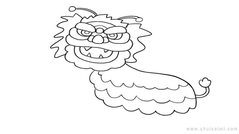 舞狮简笔画怎么画 舞狮简笔画步骤