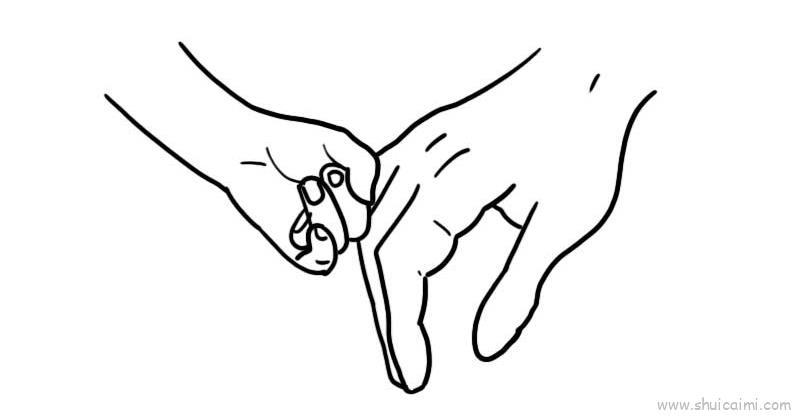 大手牵小手儿童画怎么画 大手牵小手简笔画图片大全