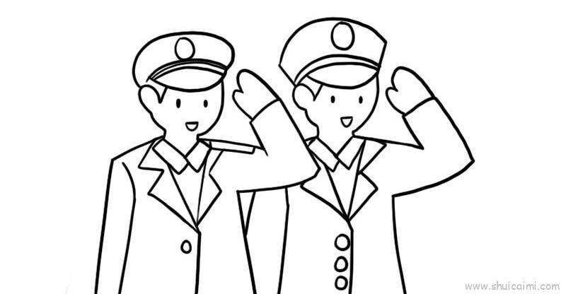 敬礼儿童画怎么画 敬礼简笔画图片