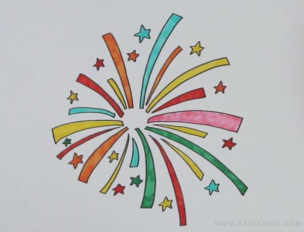 烟花简笔画怎么画 烟花简笔画好看