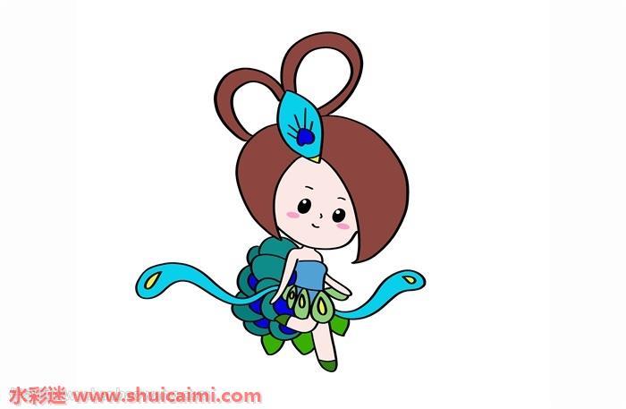 叶罗丽蓝孔雀怎么画 叶罗丽蓝孔雀简笔画图片
