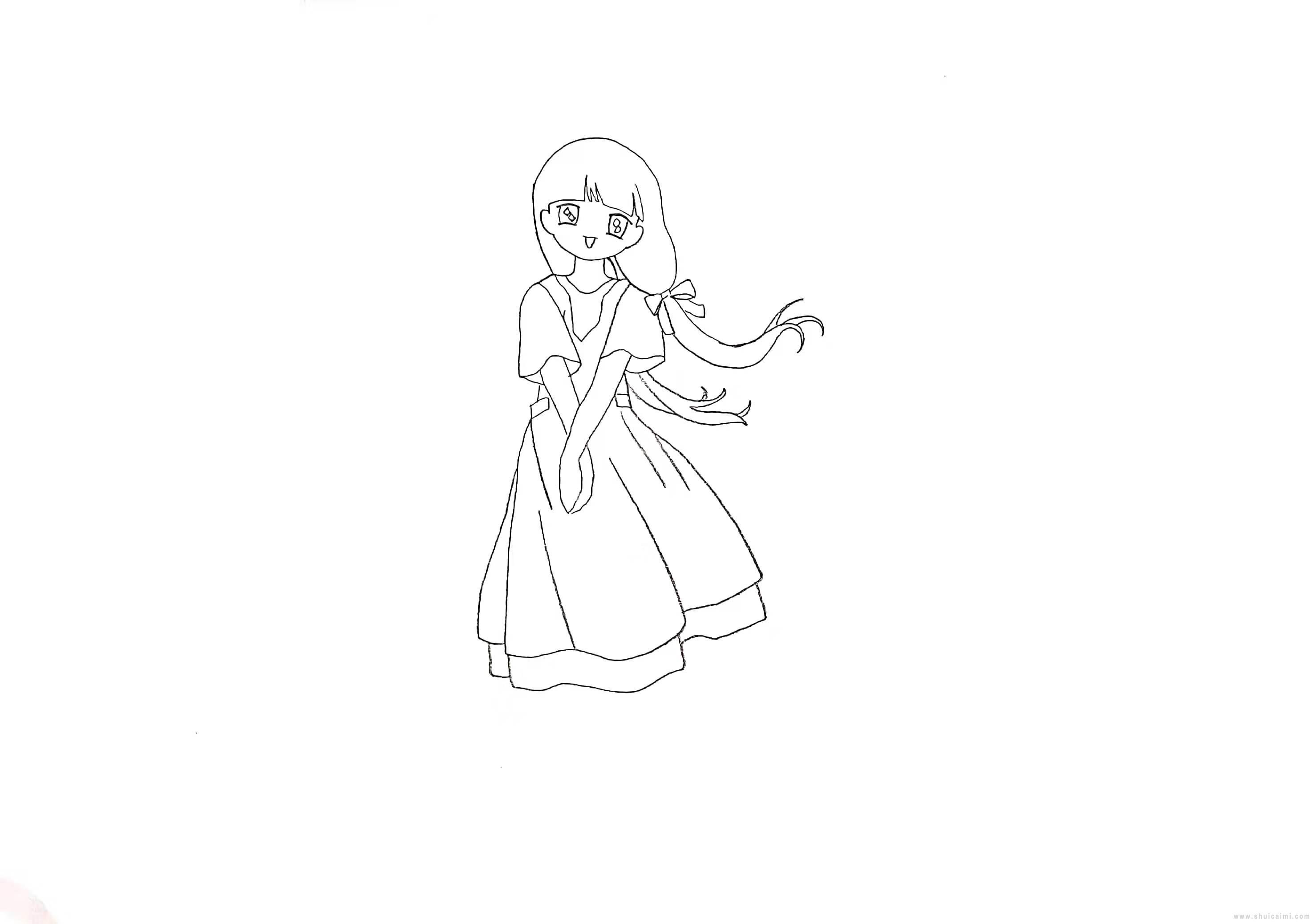 动漫少女简笔画怎么画 动漫少女简笔画简单