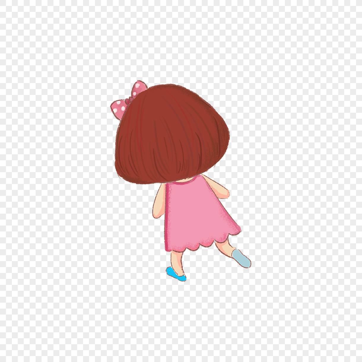 女孩背影简笔画 校园女孩背影简笔画