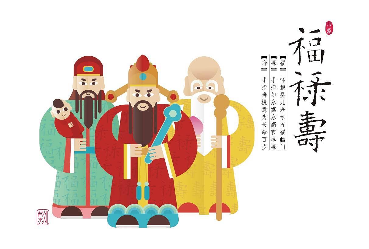 福禄寿喜财简笔画图片 福禄寿喜财简笔画图片大全可爱