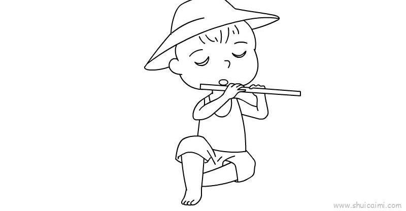 牧童儿童画怎么画 牧童简笔画图片