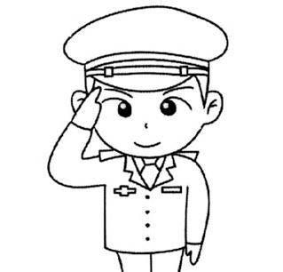 军人简笔画 解放军战士简笔画