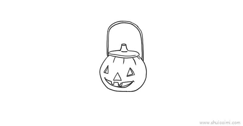 手提南瓜灯儿童画怎么画 手提南瓜灯简笔画顺序