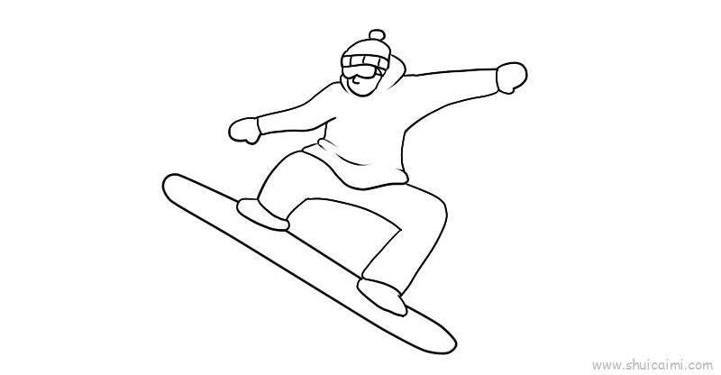 滑雪儿童画怎么画 滑雪简笔画图片大全