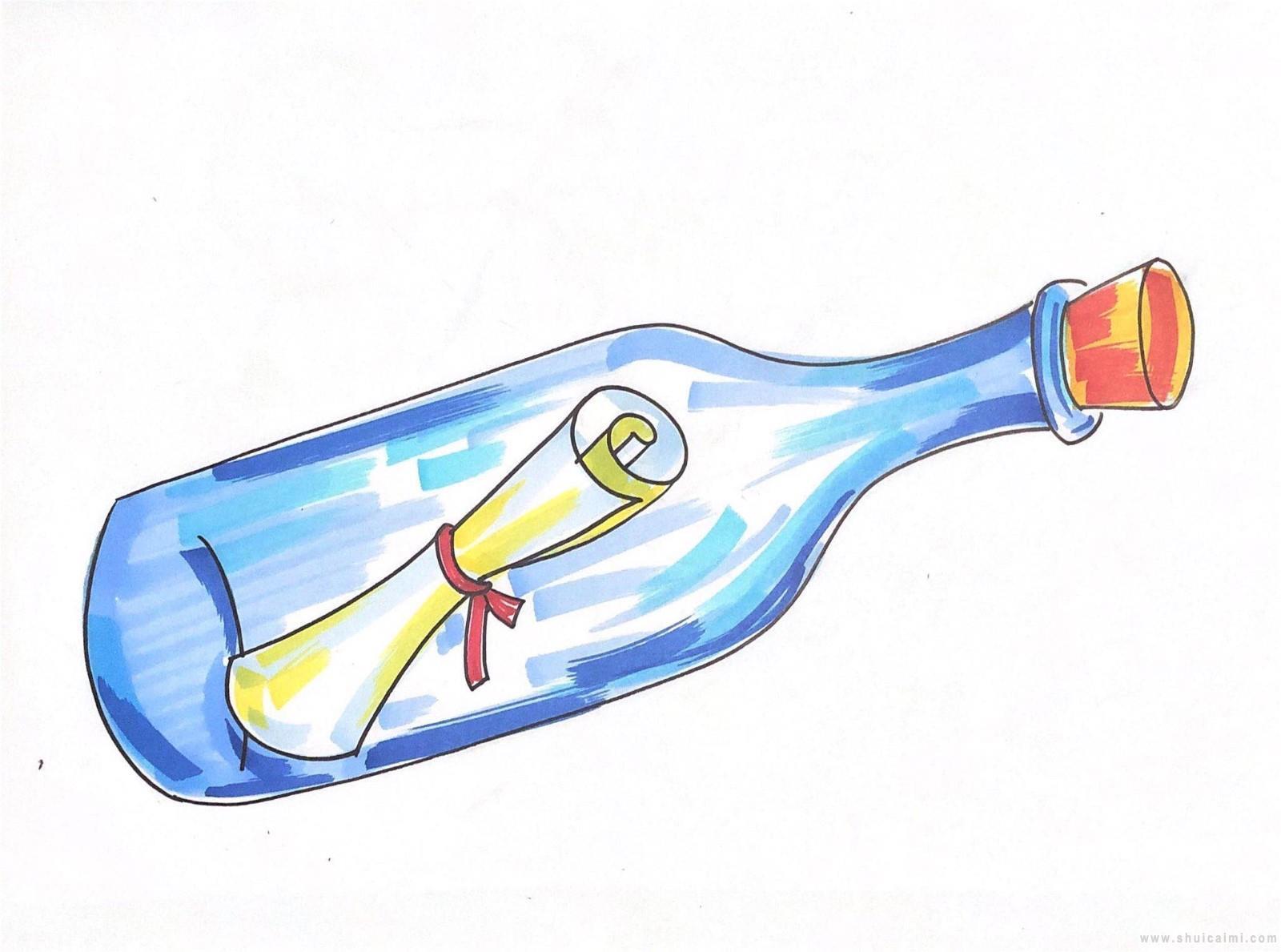 漂流瓶简笔画怎么画 漂流瓶简笔画图片大全