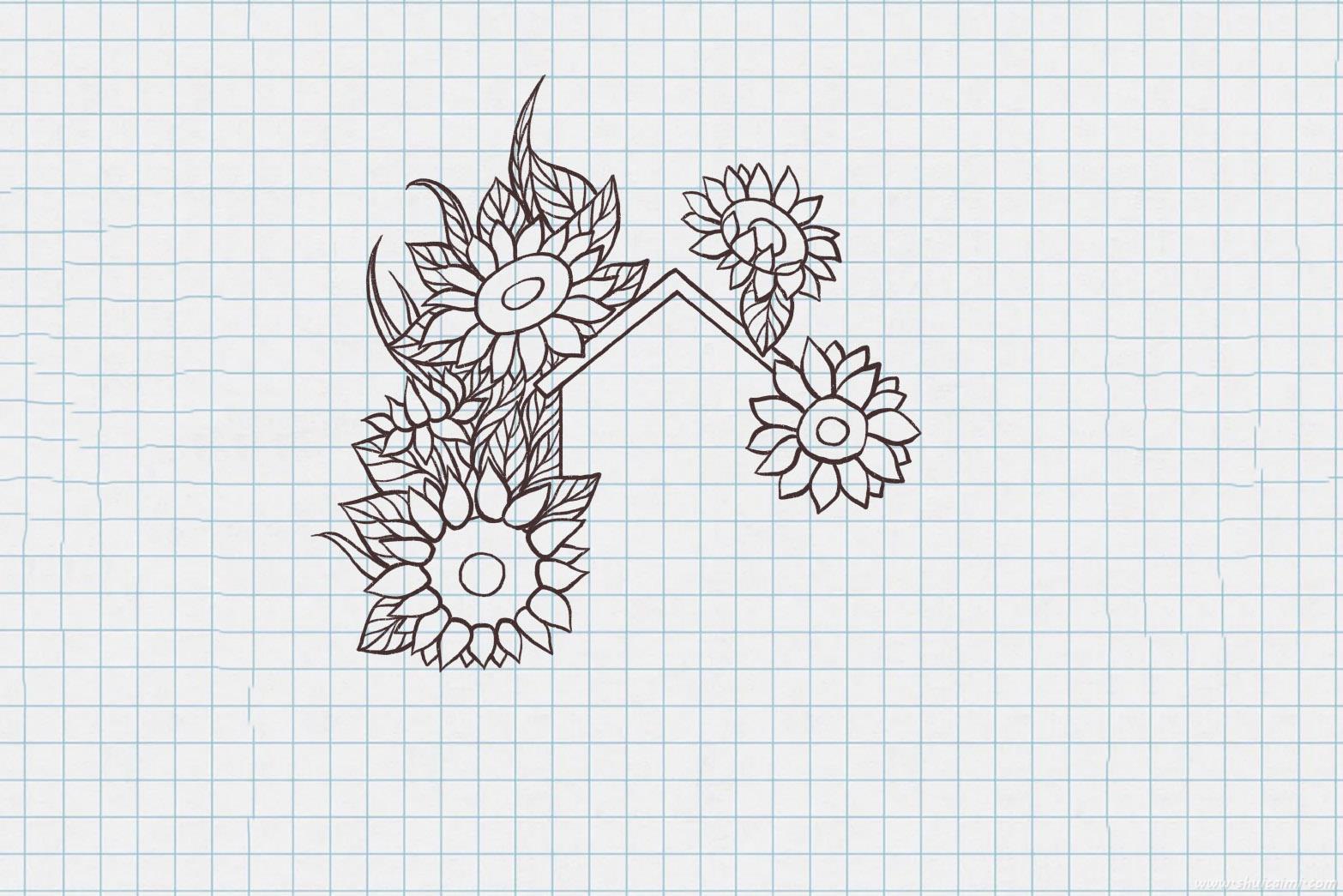 向日葵小屋怎么画 向日葵小屋简笔画图片大全带颜色