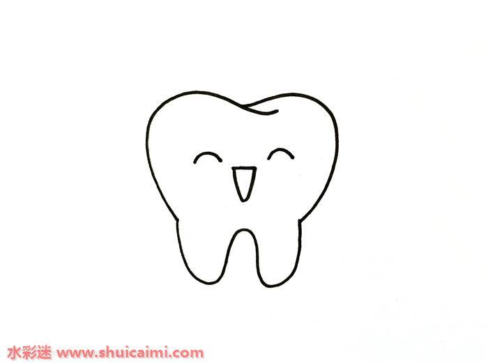 牙齿怎么画 儿童画牙齿简笔画简单易画彩色
