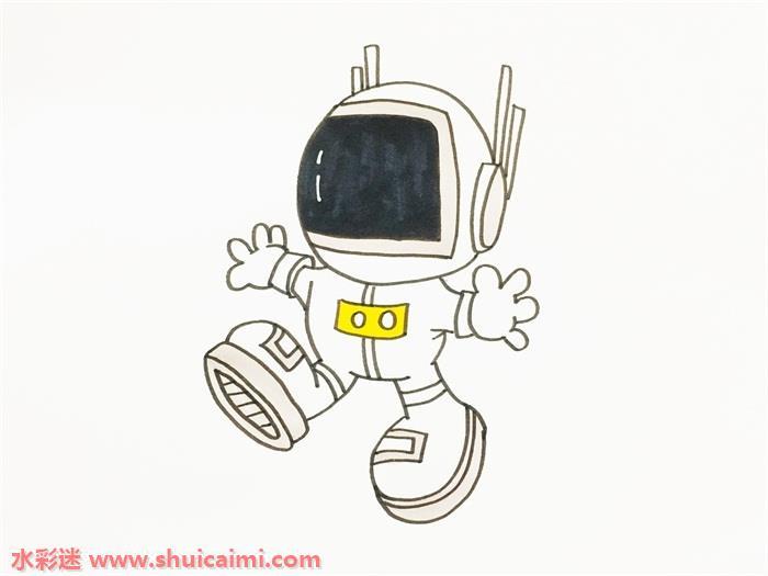 宇航员简笔画怎么画漂亮彩色