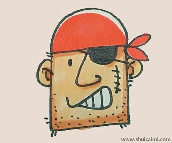 海盗彩色儿童简笔画