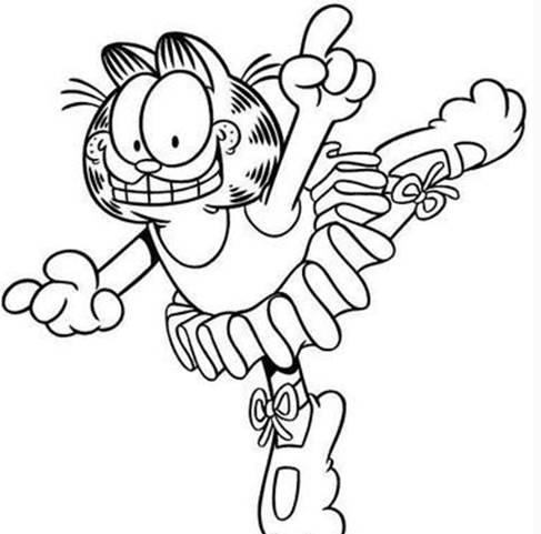 加菲猫简笔画图片大全 加菲猫简笔画图片大全带颜色