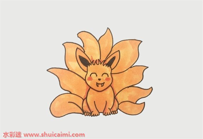 可爱火影忍者九尾怎么画 简单全身九尾简笔画步骤教程Q版