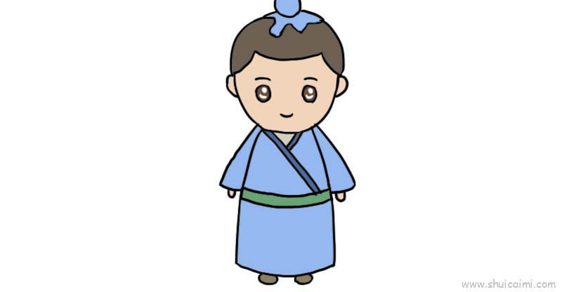 古装卡通人物简笔画画法教程图解
