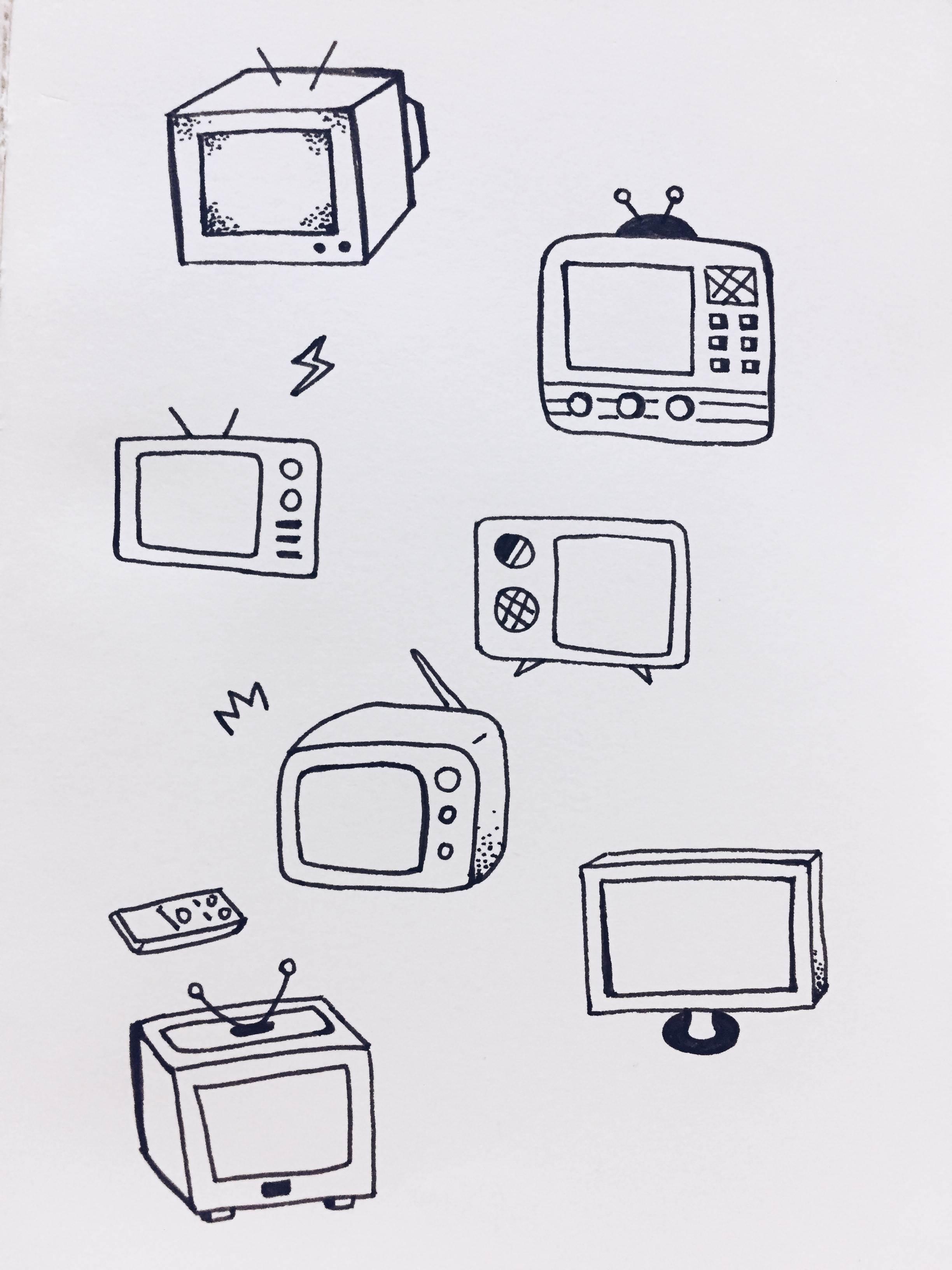 电视简笔画 电视简笔画彩色