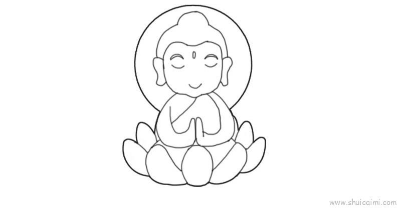 大佛儿童画怎么画 大佛简笔画顺序