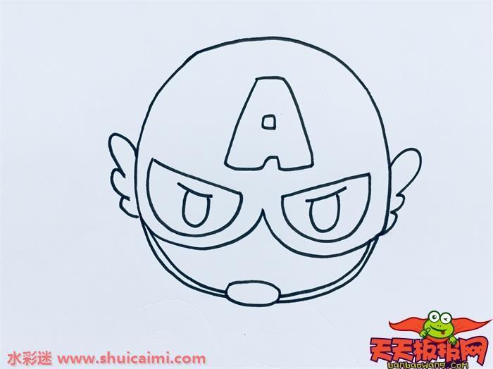 漫威英雄美国队长怎么画 美国队长简笔画图片大全带颜色