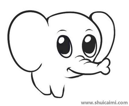 可爱的小象儿童简笔画绘画教程