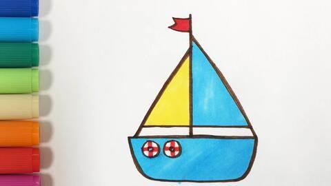 帆船简笔画 帆船简笔画带颜色
