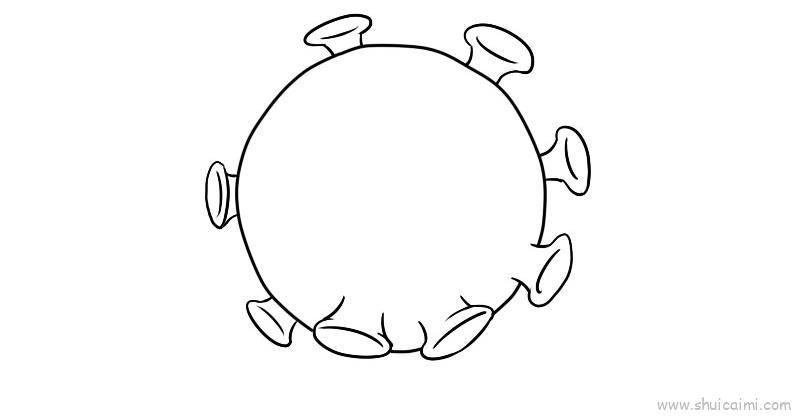 新冠病毒儿童画怎么画 新冠病毒简笔画好看