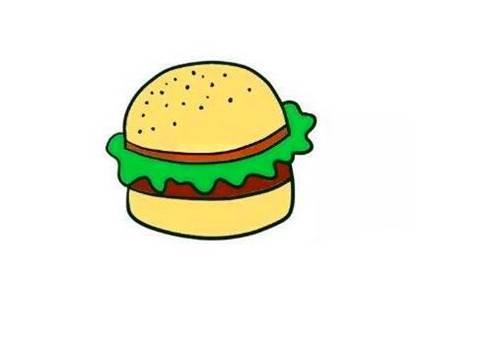 汉堡的简笔画图片大全 汉堡的简笔画简单又漂亮