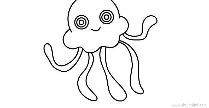 水母儿童画怎么画 水母简笔画图片大全