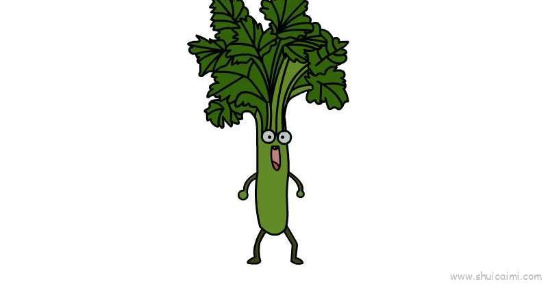 芹菜儿童画怎么画 芹菜简笔画图片