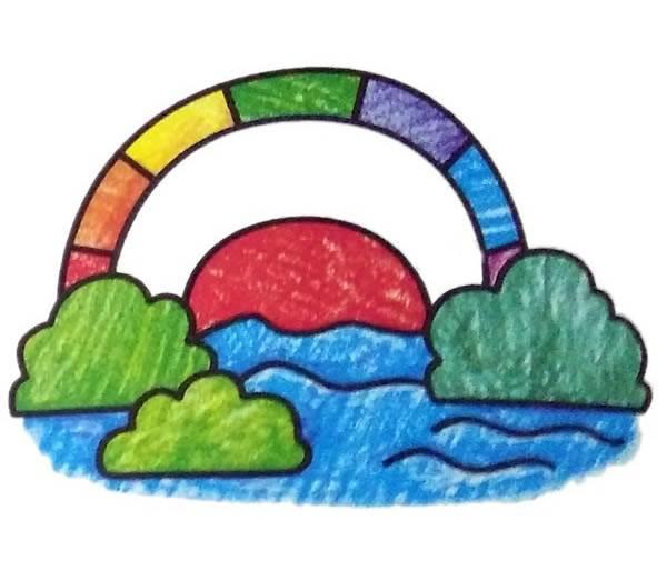 彩虹简笔画 彩虹简笔画图片大全
