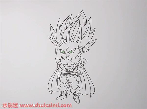 七龙珠孙悟饭怎么画 七龙珠孙悟饭简笔画步骤